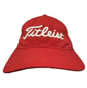 Titleist Red Performance Golf Hat Adjustable Strapback JW Powerline